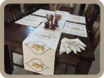 Dining Table  Linen Set – Sun Flower Yellow OG 100% Cotton Canvas and Cotton Cloth Reusable - Set of 13 pcs. - Image 2