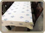 Hand Block Printed Table Cover – Jaipur Collection – Buta Blue - Image 6