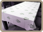 Hand Block Printed Table Cover – Jaipur Collection – Buta Green - Image 2