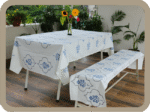 Hand Block Printed Table Cover – Jaipur Collection – Buta Blue