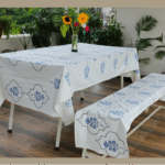 Hand Block Printed Table Cover – Jaipur Collection – Buta Blue