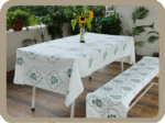 Hand Block Printed Table Cover – Jaipur Collection – Buta Green - Image 3