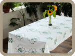 Hand Block Printed Table Cover – Jaipur Collection – Buta Green - Image 4