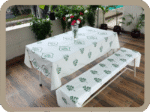 Hand Block Printed Table Cover – Jaipur Collection – Buta Green - Image 5