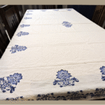 Hand Block Printed Table Cover – Jaipur Collection – Blue Pottery