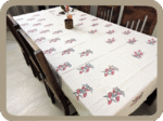 Hand Block Printed Table Cover – Jaipur Collection – Red Floral
