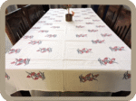 Hand Block Printed Table Cover – Jaipur Collection – Red Floral - Image 2