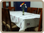 Hand Block Printed Table Cover – Jaipur Collection – Red Floral - Image 3