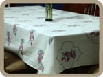 Hand Block Printed Table Cover – Jaipur Collection – Red Floral - Image 4