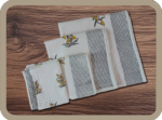 Special Block print Yellow Floral Bath/Hand/Face Waffle Towel set