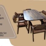 Dining Table / Sheesham Wood Natural Lacquer Brown for six persons