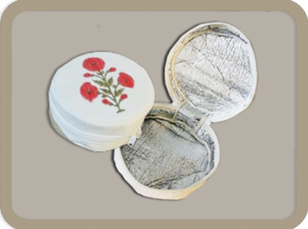 Dining Table Bread Box – Poppy Red all over 100% Cotton ,Cotton Cloth with thermal insulation
