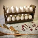 Wooden Egg Holder Countertop, 2-Tier Egg Storage Trays Stackable for 24 Fresh Eggs, Deviled Egg Organizer Rustic Kitchen Decoration, Egg Container Rack Wooden Stackable Tray (12”X5”)  - 2 Nos.