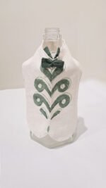 Wine Bottle Cover , fabric cover Buta green