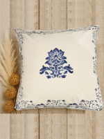 Premium Hand block Printed Blue Pottery – Set of  2 Cushion Covers - Image 4