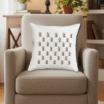 Premium Hand block Printed Red Floral– Set of  2 Cushion Covers