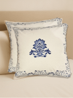 Premium Hand block Printed Blue Pottery – Set of  2 Cushion Covers - Image 2