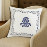 Premium Hand block Printed Blue Pottery – Set of  2 Cushion Covers