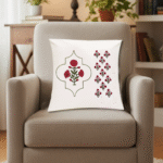 Premium Hand block Printed Floral Red – Set of  2 Cushion Covers