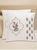 Premium Hand block Printed Floral Red MG – Set of  2 Cushion Covers - Image 2