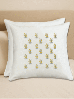 Premium Hand block Printed Yellow Floral – Set of  2 Cushion Covers - Image 2