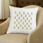 Premium Hand block Printed Yellow Floral – Set of  2 Cushion Covers