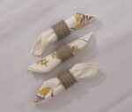 Grooved Wood Napkin Rings Set – set of 6 pieces - Image 2