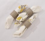Grooved Wood Napkin Rings Set – set of 6 pieces