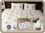 Premium Hand block Printed Yellow Floral Bed room Set of 5  pieces