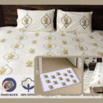 Premium Hand block Printed Yellow Floral Bed room Set of 5  pieces