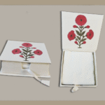 Hand Crafted Dining Table Tissue Box – Poppy Red 100% Cotton , Cotton Cloth