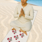 Premium Hand block Printed Yoga Mat - Poppy Red