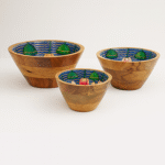 Hand-Painted Wooden Bowl – Lotus Lagoon