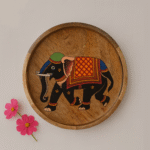 Royal Elephant Round Wooden Tray - Image 2