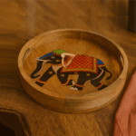 Royal Elephant Round Wooden Tray - Image 4