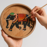 Royal Elephant Round Wooden Tray - Image 5