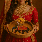 Royal Elephant Round Wooden Tray