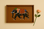 Royal Elephant Rectangular Wooden Tray - Image 3