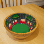 Hand-Painted Wooden Bowl – Lotus Lagoon - Image 4