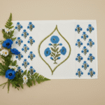 100% Cotton Canvas Table Placemat  – Poppy Blue OG