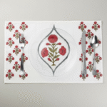 100% Cotton Canvas Table Placemat  – Poppy Red OG