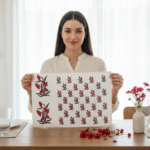 100% Cotton Canvas Table Placemat  – Red Floral AO