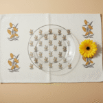 100% Cotton Canvas Table Placemat  – Yellow Floral AO